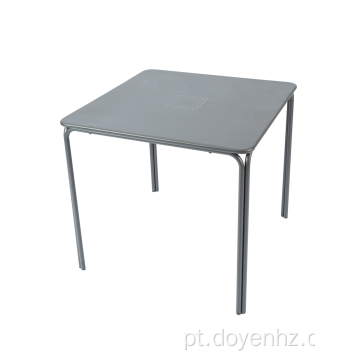 Mesa quadrada de metal de 80 cm com tampo de mesa padrão